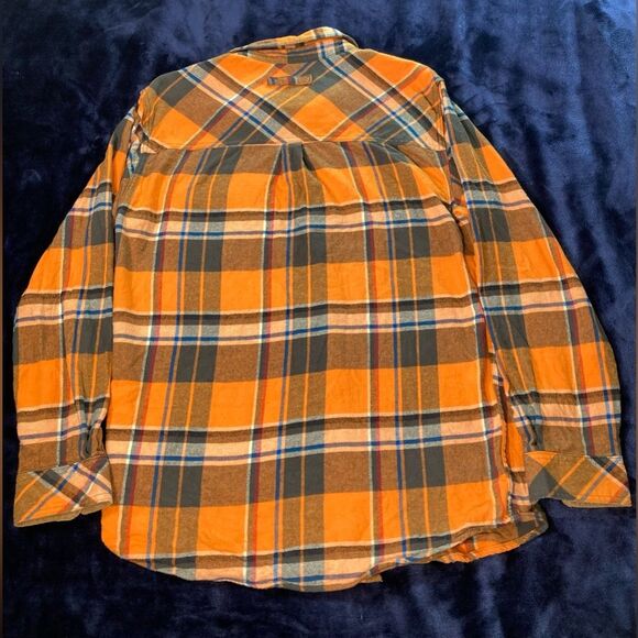 Legendary Whitetails Fall Orange Brown Cotton Flannel Button Up size Medium - Picture 7 of 7